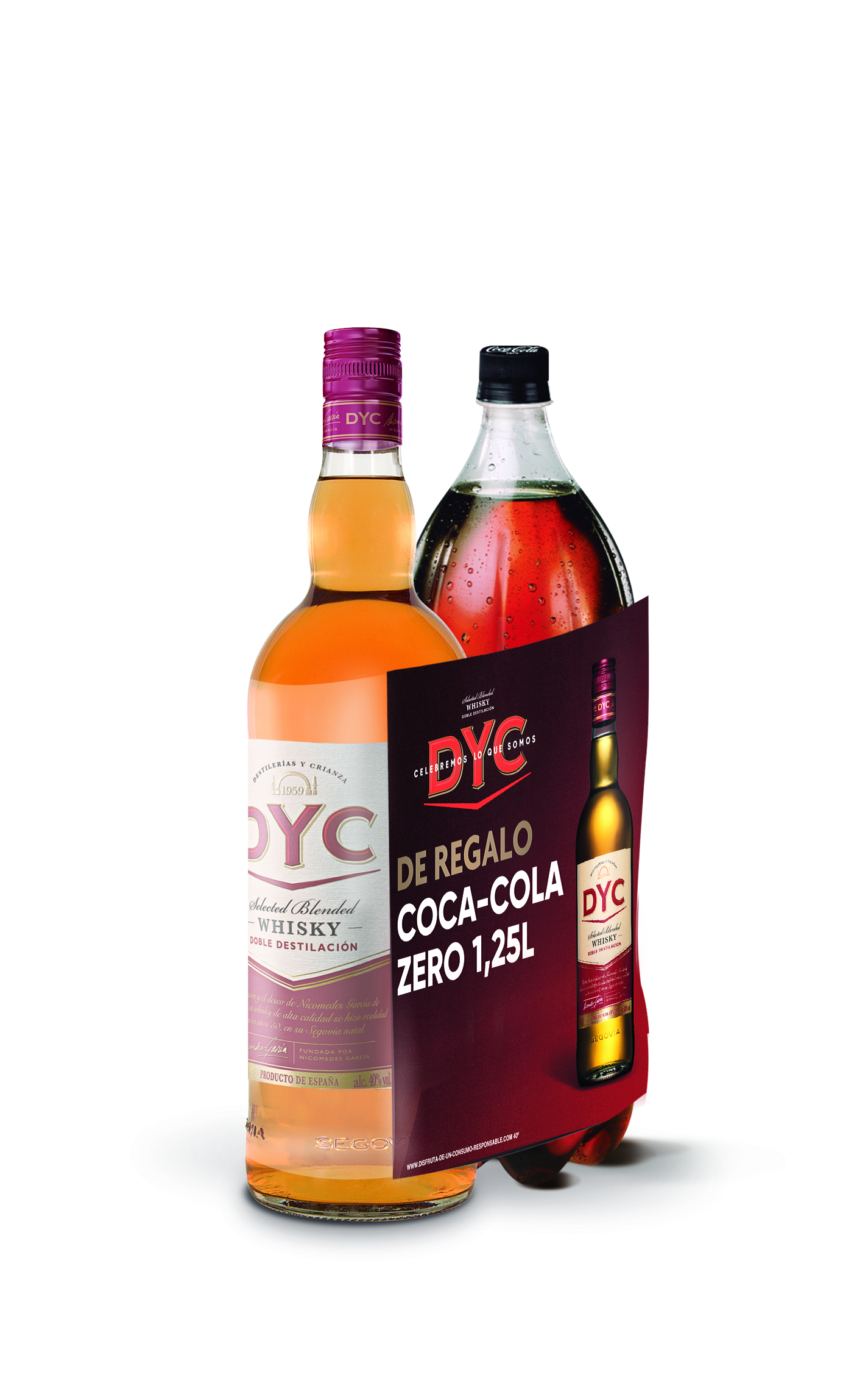 Comprar Whisky Pack DYC 5 Años 1L + Coca Cola Zero 1,25L 】 barato online🍷